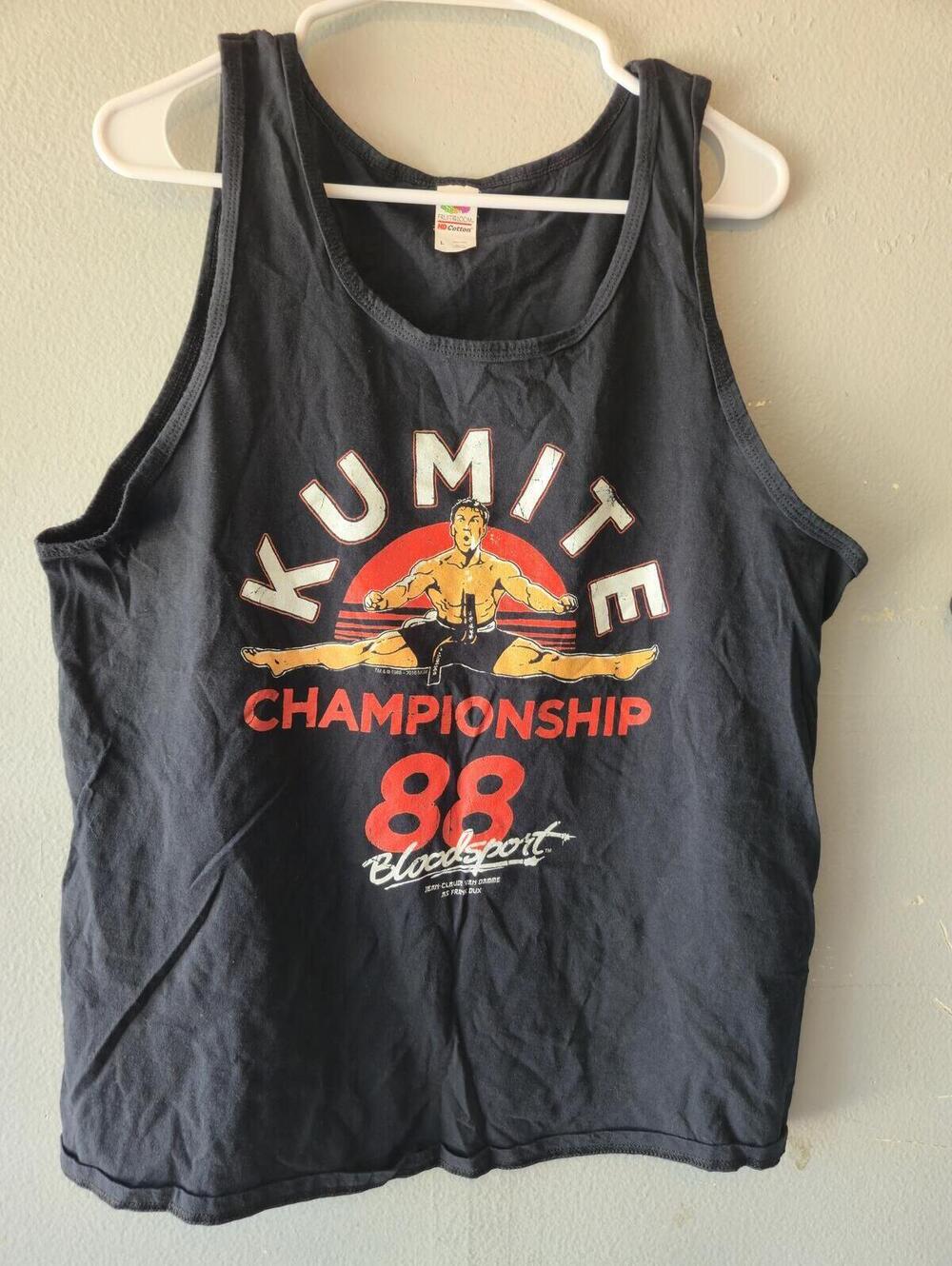Kumite Championship 88 Van Damme Bloodsport Black Cotton Tank Top Size Large